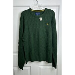 Aeropostale Sweater Men's XL Crewneck Pullover Wool + Ramie Blend Pine Green Y2K